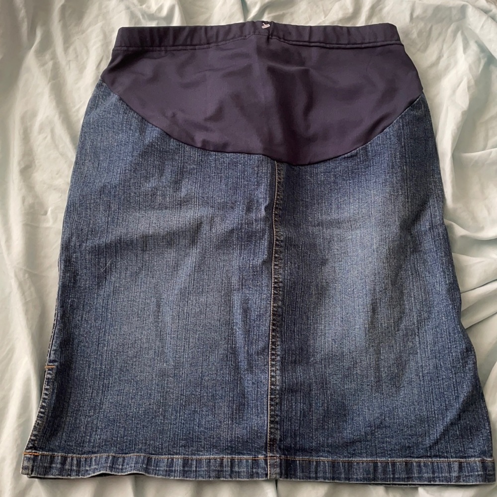 Maternity jean skirt